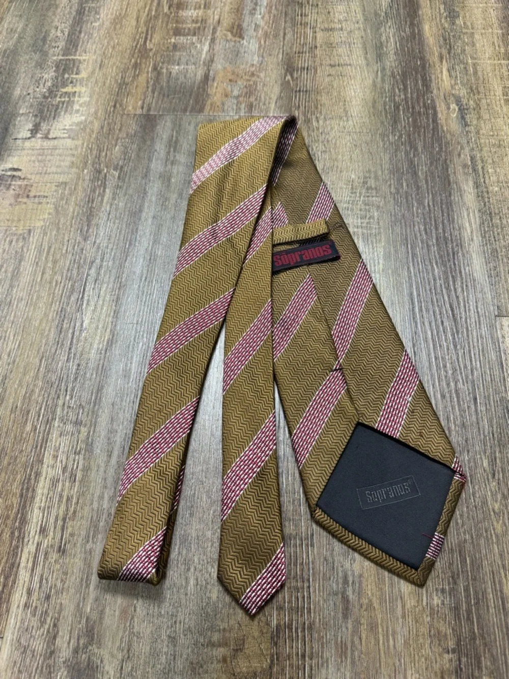 Soprano’s Brown‎ & Pink Striped Men’s Silk Tie